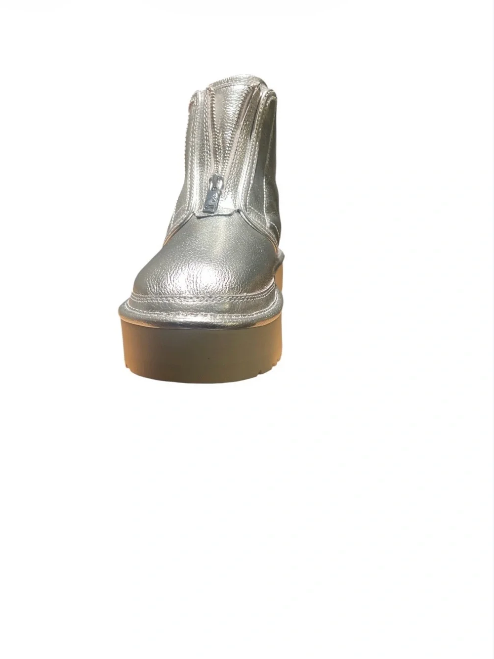 UGG Woman Metallic Silver Platform Ankle Boots